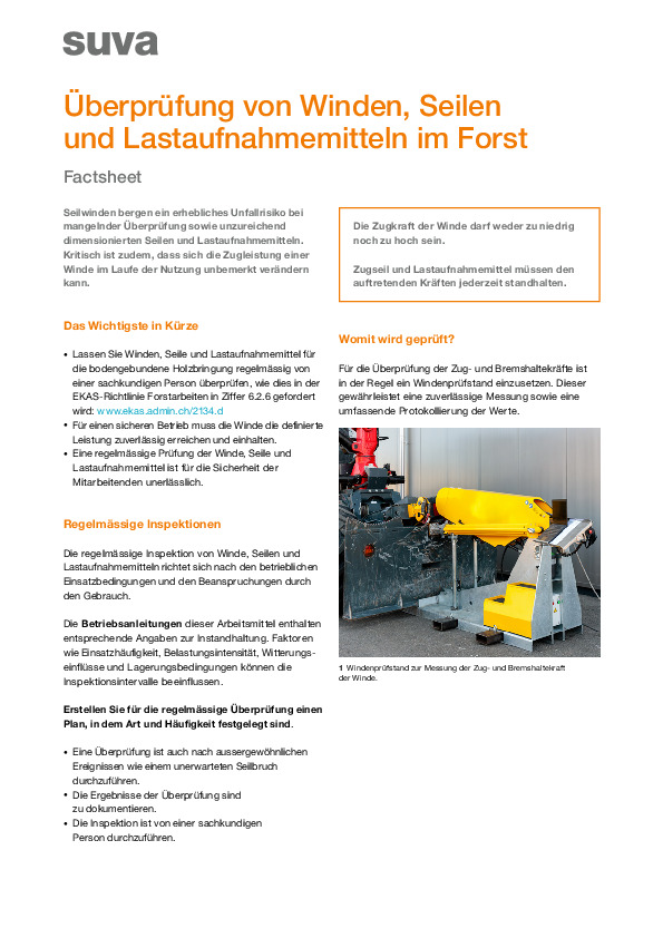 Winden, Seile und Lastaufnahmemittel im Forst prüfen