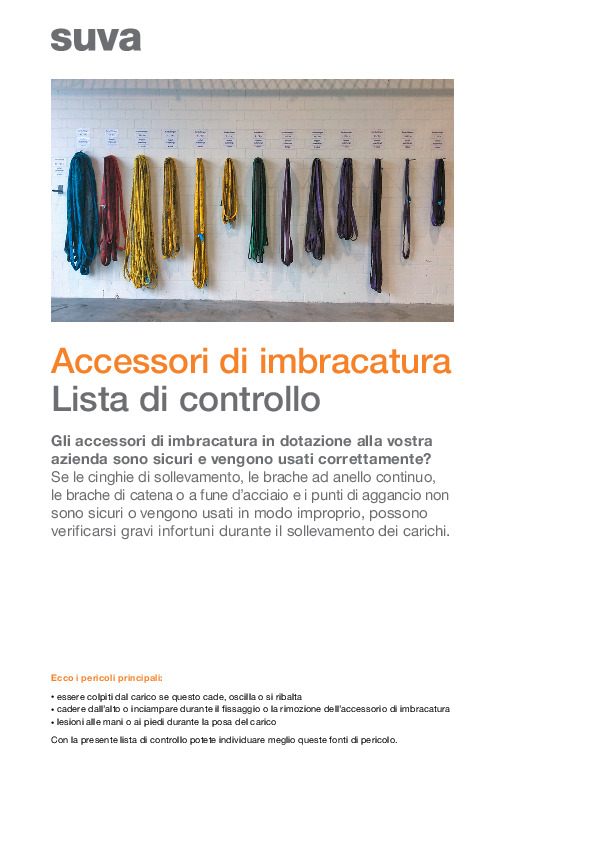 Lista Accessori di imbracatura: imbracare i carichi