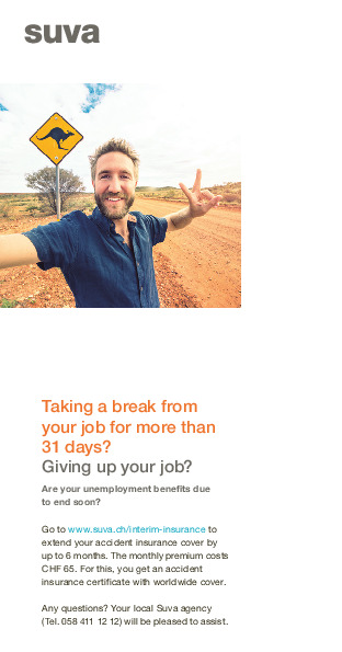 Interim accident insurance available online. (flyer)