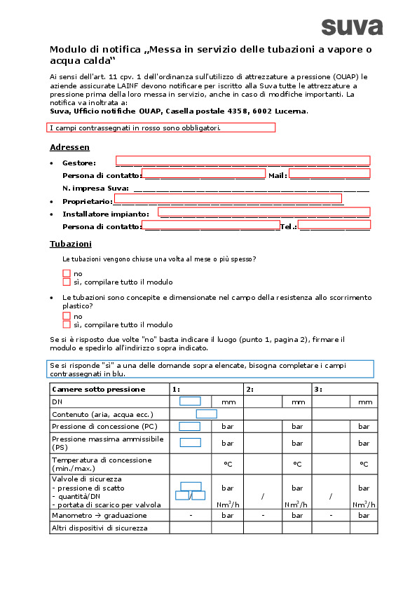 Modulo di notifica per tubazioni a vapore o acqua calda