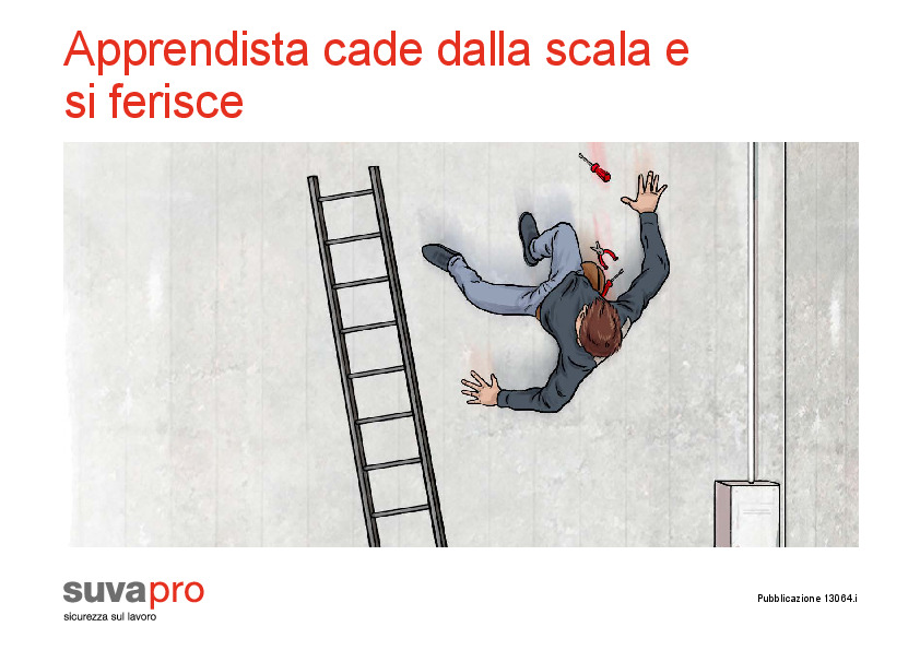 Apprendista cade dalla scala e si ferisce. Esempio di infortunio per la formazione del personale