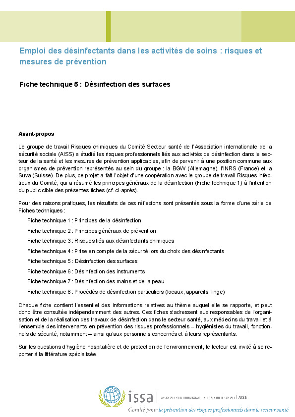 Tout sur la désinfection des surfaces