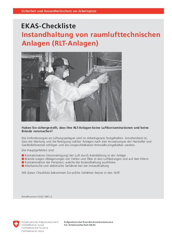 Instandhaltung von raumlufttechnischen Anlagen - EKAS