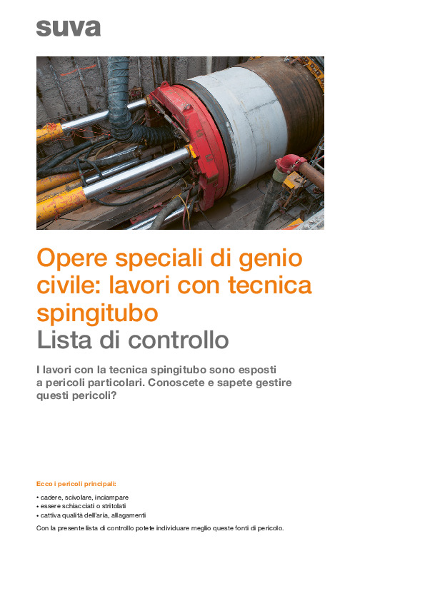 Lista di controllo per lavori con tecnica spingitubo
