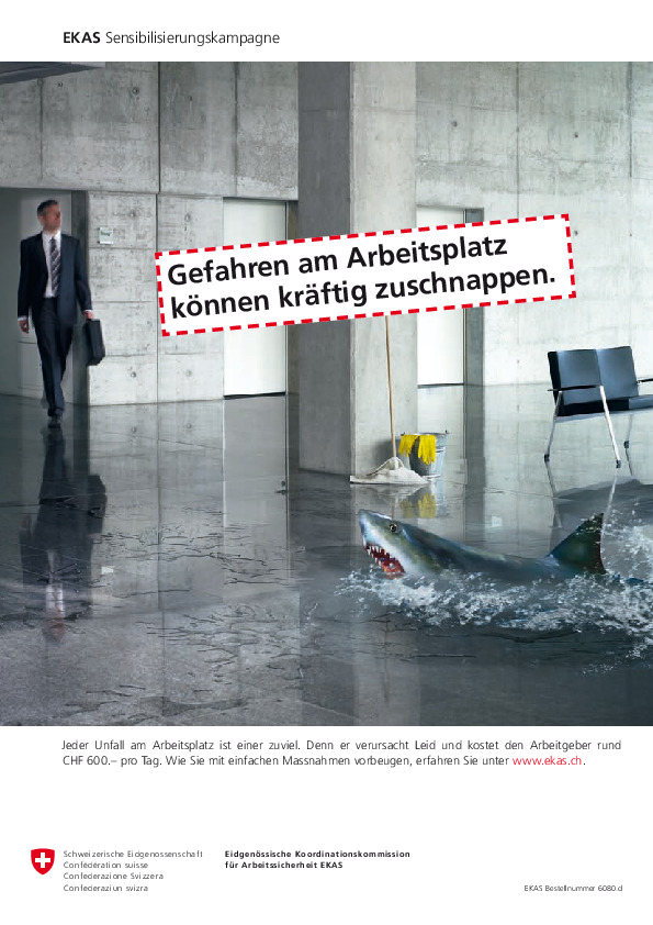 Gefahren am Arbeitsplatz lauern überall (Haifisch) (EKAS)