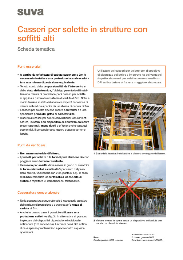 Casseri per solette in strutture con soffitti alti - Scheda tematica