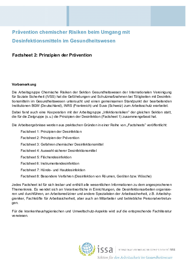 Prävention: Desinfektionsmittel im Gesundheitswesen
