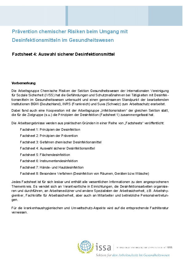 Gute Desinfektionsmittel fürs Gesundheitswesen