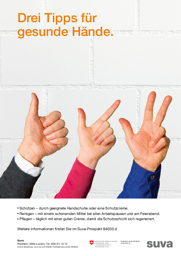 Plakat: So pflegen und schützen Sie Ihre Hände richtig