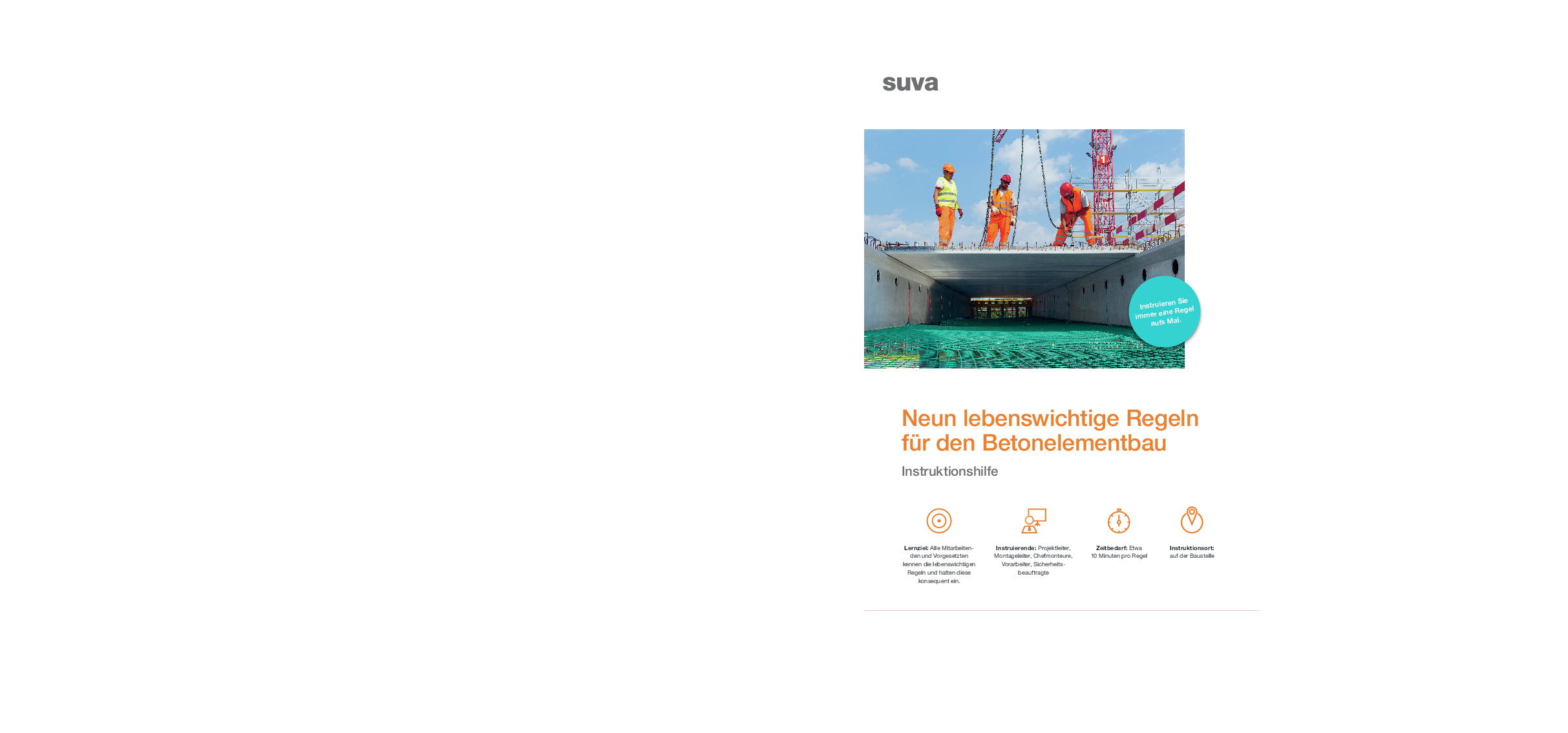 Instruktionshilfe: Lebenswichtige Regeln im Elementbau