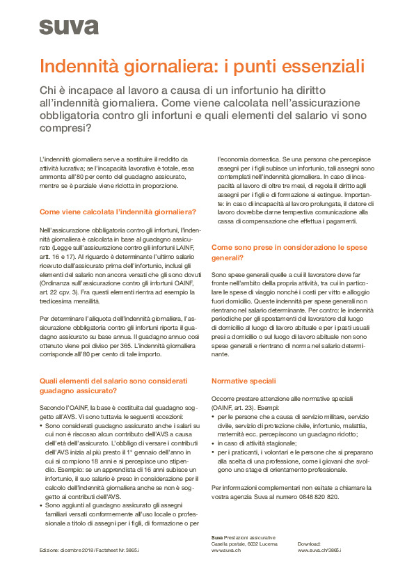 Tutte le informazioni importanti sull'indennità giornaliera