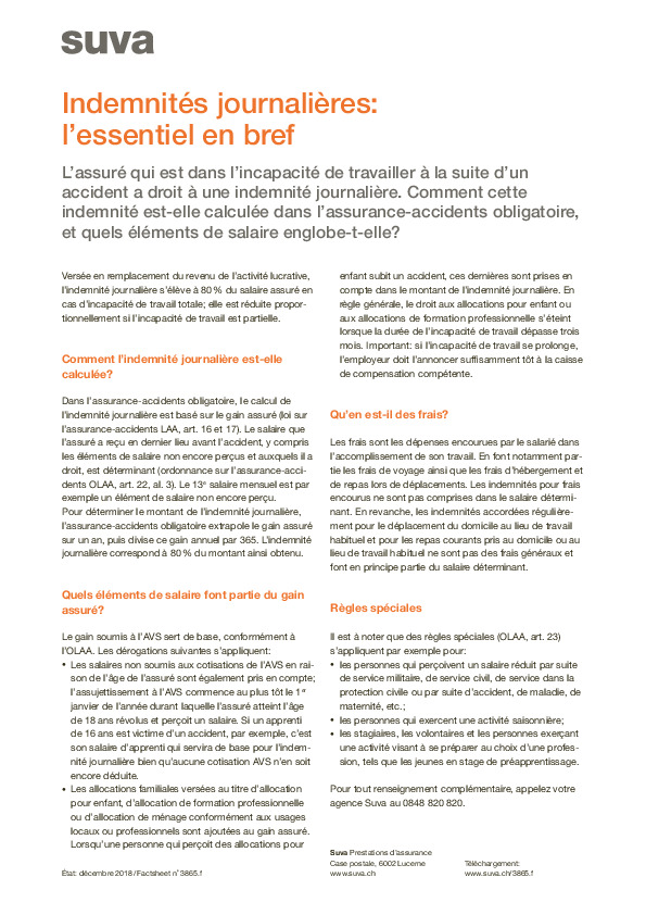 Les informations sur les indemnités journalières