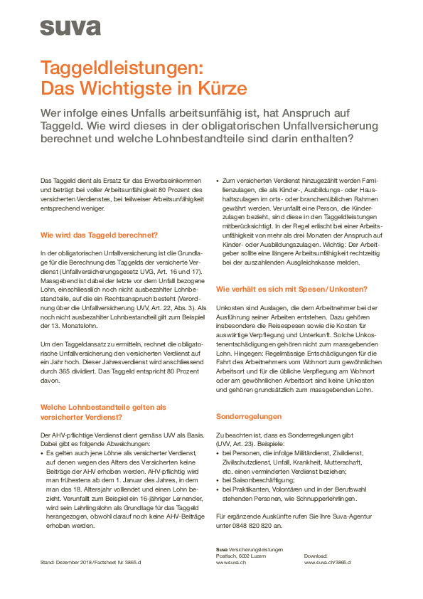 Alle wichtigen Informationen zum Taggeld