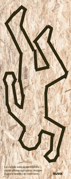 Sagoma infortunato sulle scale (autoadesivo, nero)