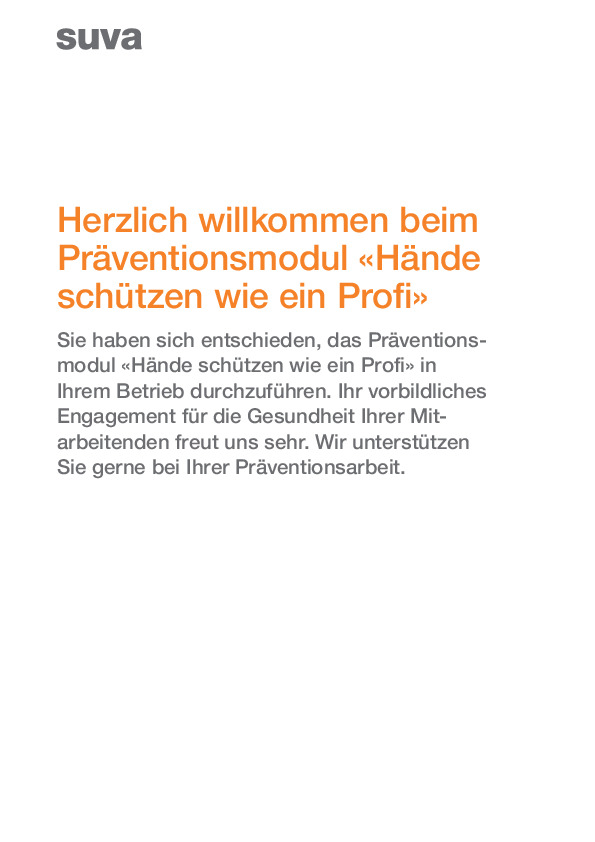 Postenlauf: Schulung für Handschutz (Präventionsmodul)