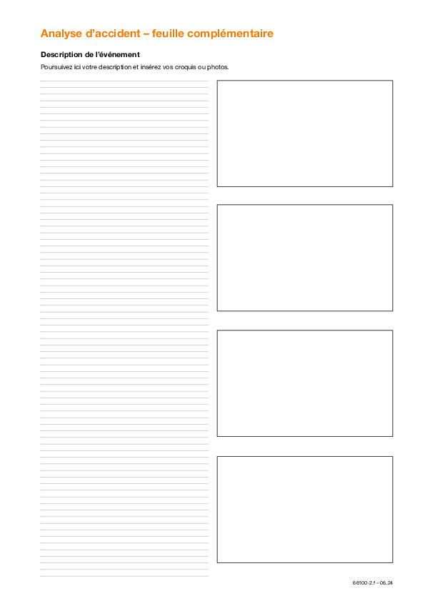 Analyse d’accident – feuille complémentaire