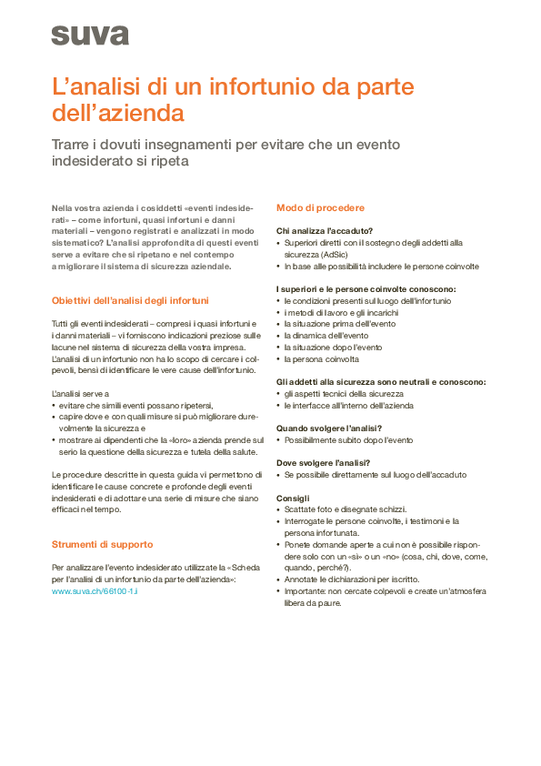 L'analisi degli infortuni in azienda favorisce la sicurezza