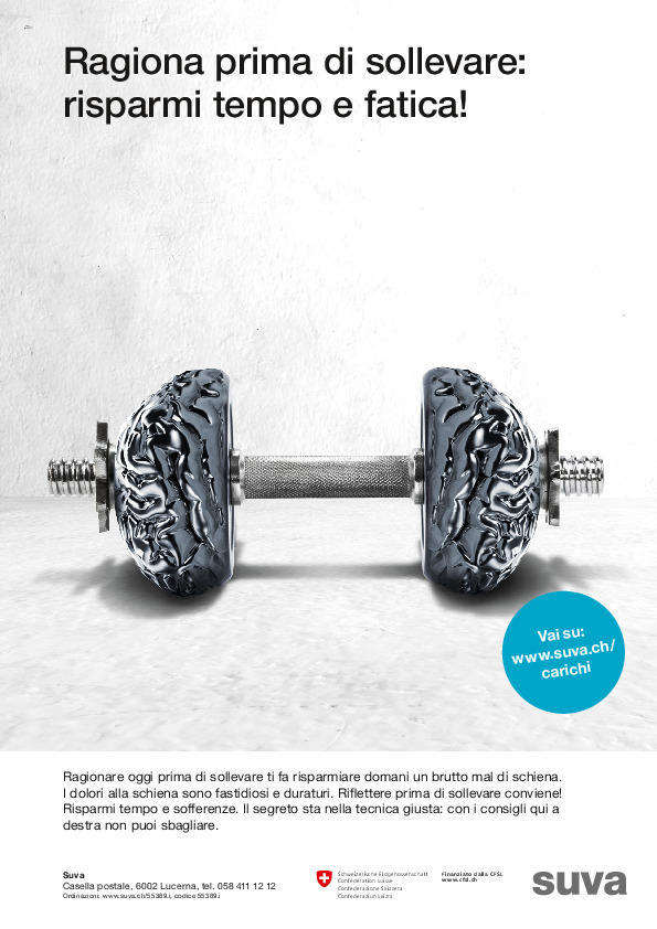 Manifesto con consigli per sollevare e trasportare correttamente