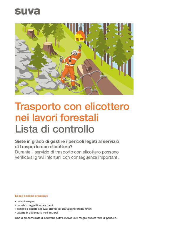 Trasp. con elicottero nei lavori forest. - Lista contr.