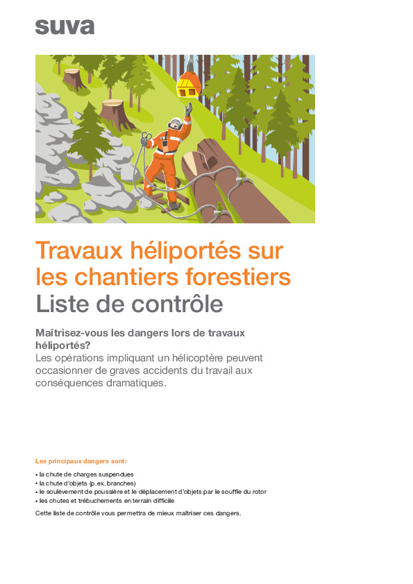 Travaux héliportés – Liste de contrôle
