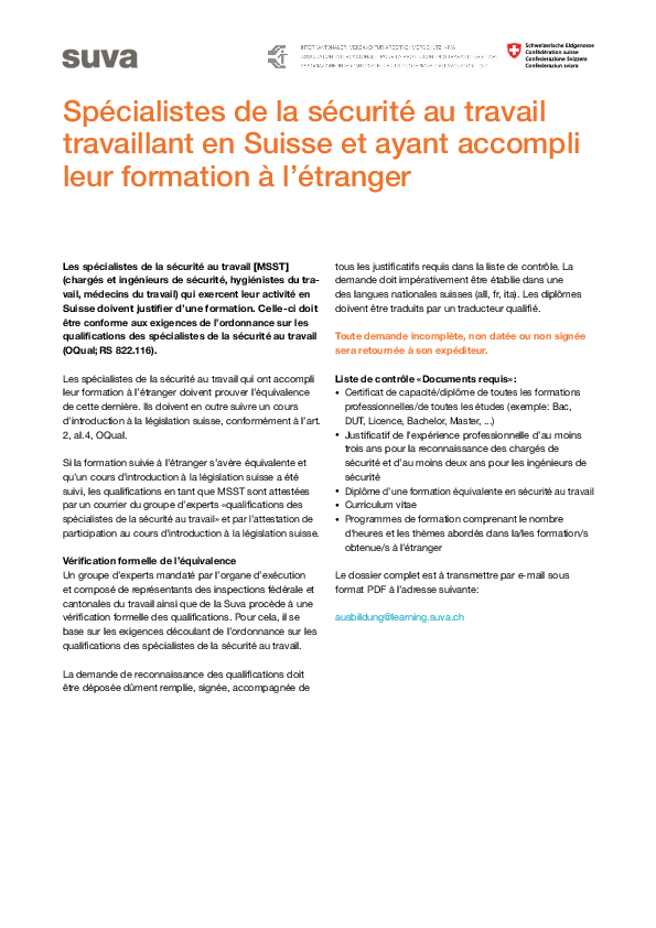 Formulaire de demande préposés à la sécurité étrangers