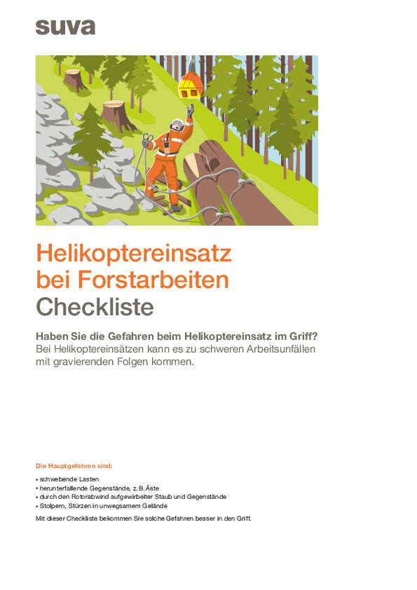 Helikoptereinsatz bei Forstarbeiten – Checkliste