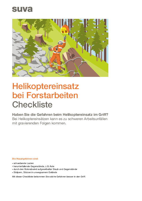 Helikoptereinsatz bei Forstarbeiten – Checkliste