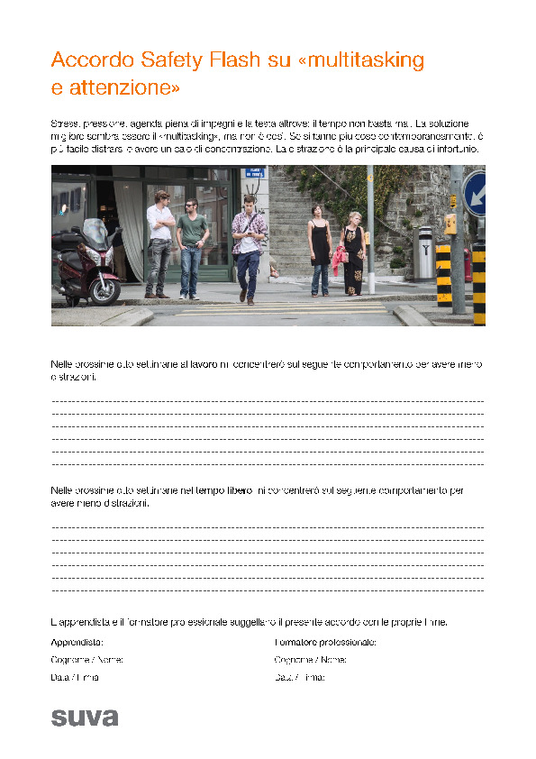 Accordo Safety Flash su «multitasking e attenzione»