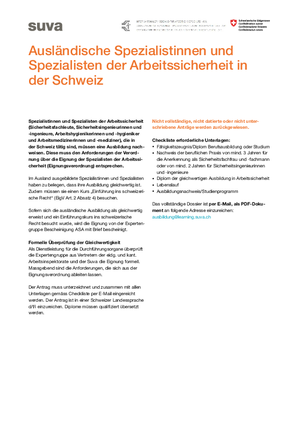 Antragsformular ausländische Sicherheitsbeauftragte 