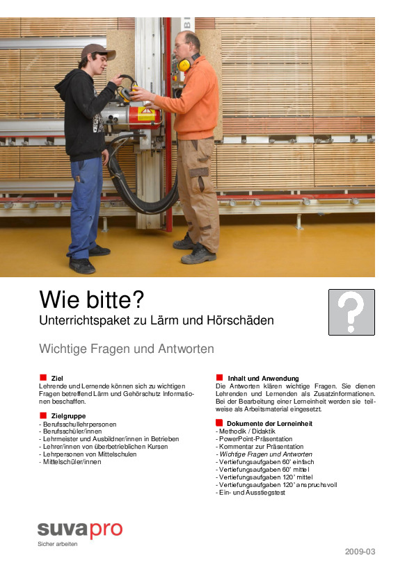 Fragen und Antworten zum Unterrichtspaket «Wie bitte?»