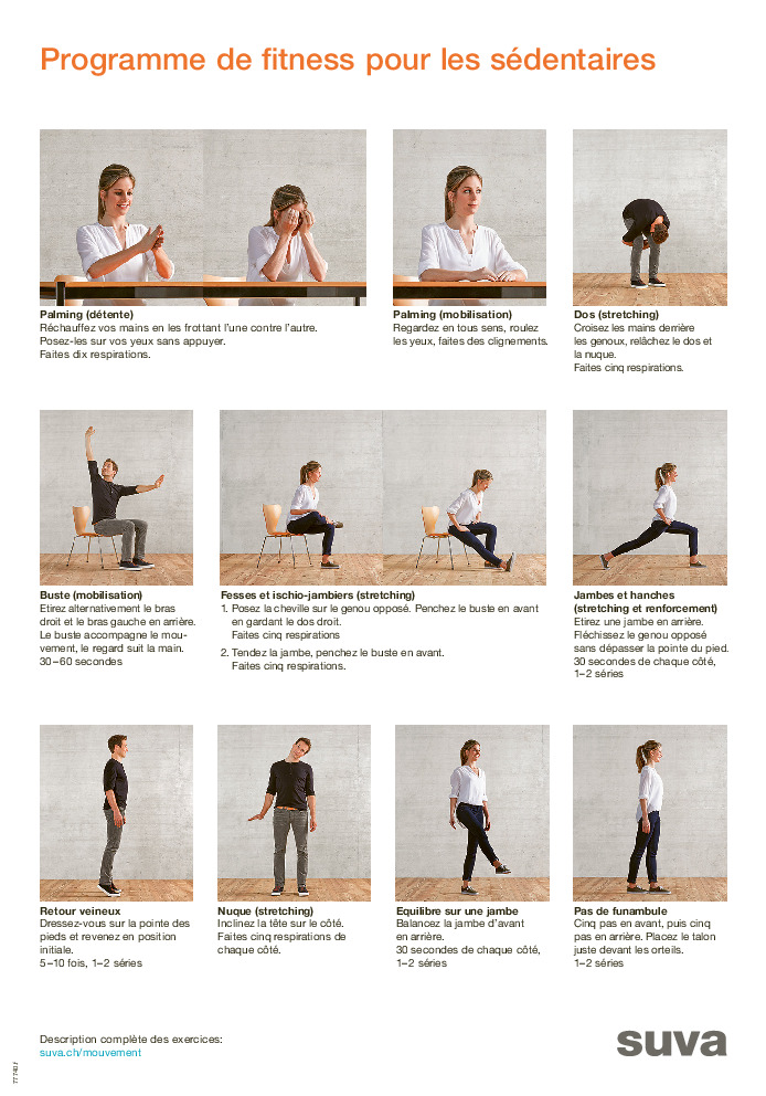 Affiche: Étirements pour sédentaires