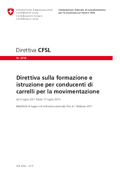 Direttiva CFSL 6518: formazione dei carrellisti
