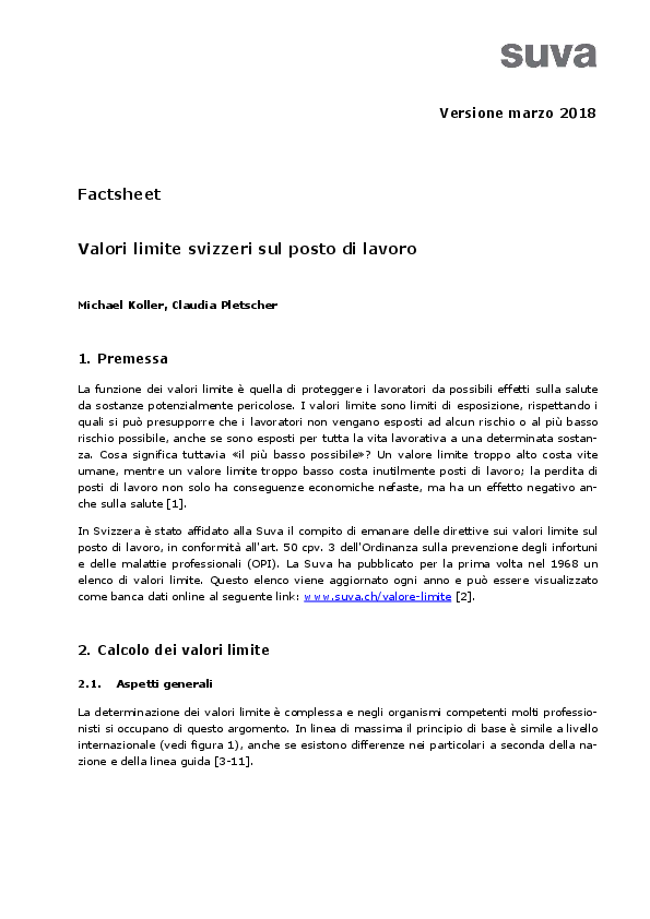 Valori limite: calcolo e valori MAC e BAT