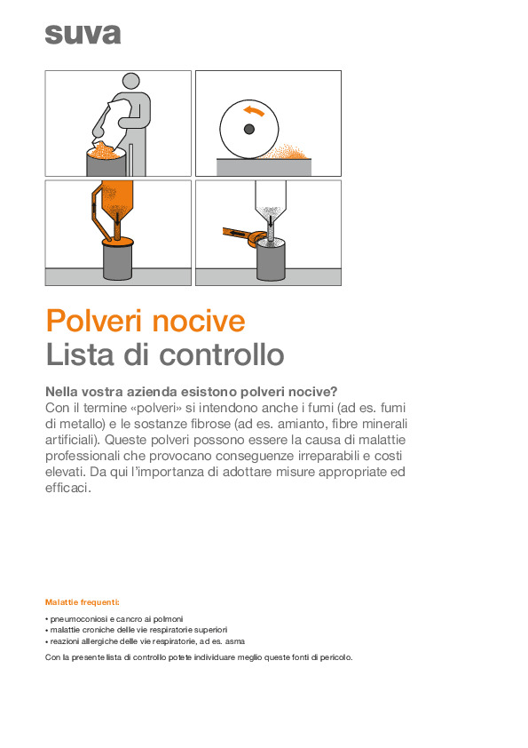 Lista di controllo: polveri nocive