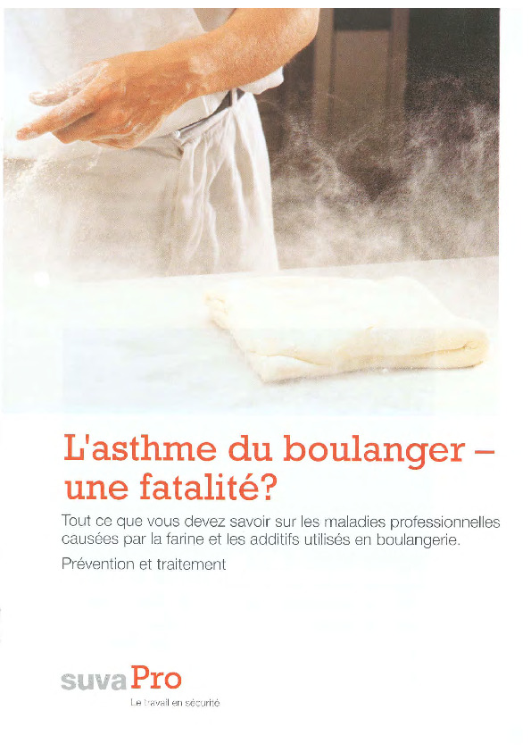 Brochure: L’asthme du boulanger – une fatalité?