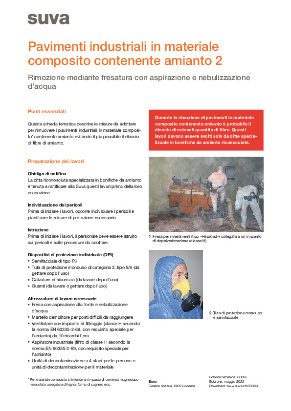 Amianto in materiale composito: rimozione con fresatura