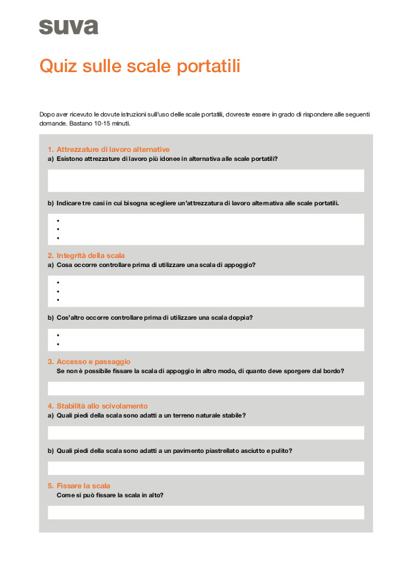 Scale portatili: quiz con domande e risposte
