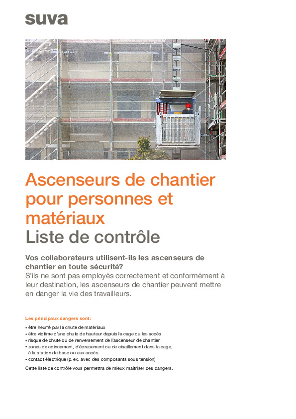 À bon port avec l’ascenseur de chantier – Liste de contrôle