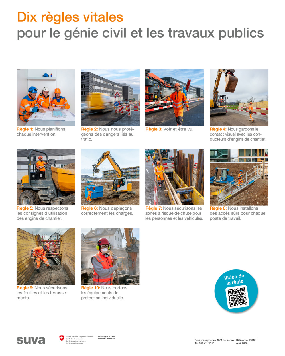 Règles vitales pour le génie civil et les travaux publics (affiche magnétique)