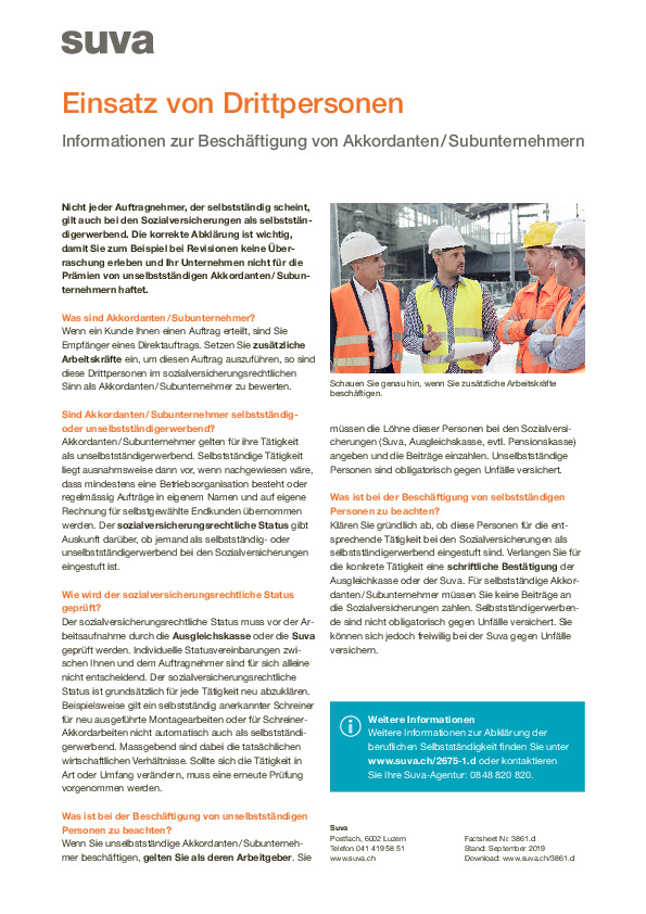 Factsheet: Ist Ihr Akkordant sozialversichert?