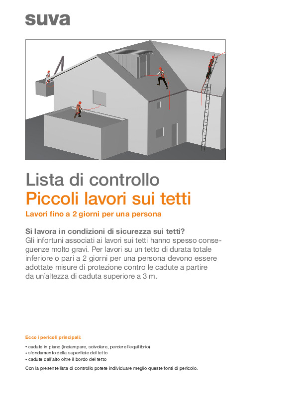 Lista di controllo: sicurezza nei lavori sui tetti