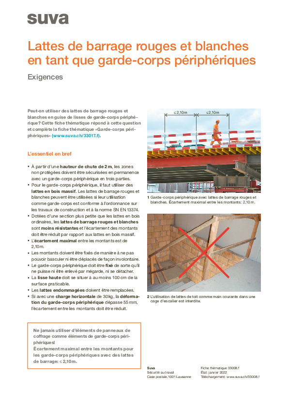 Des lattes sont-elles autorisées dans un garde-corps?