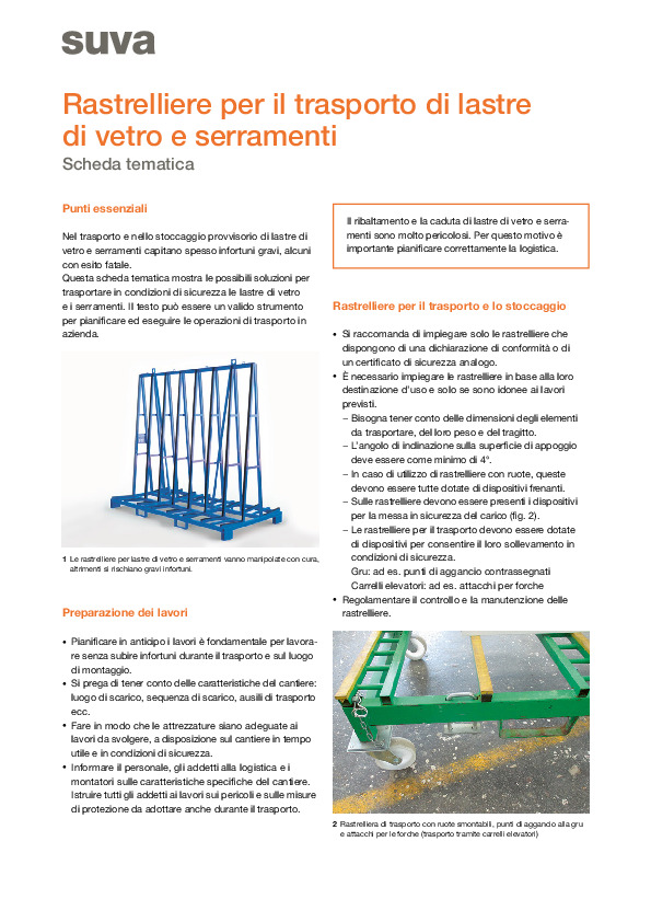 Perché il trasporto delle lastre di vetro non diventi un pericolo