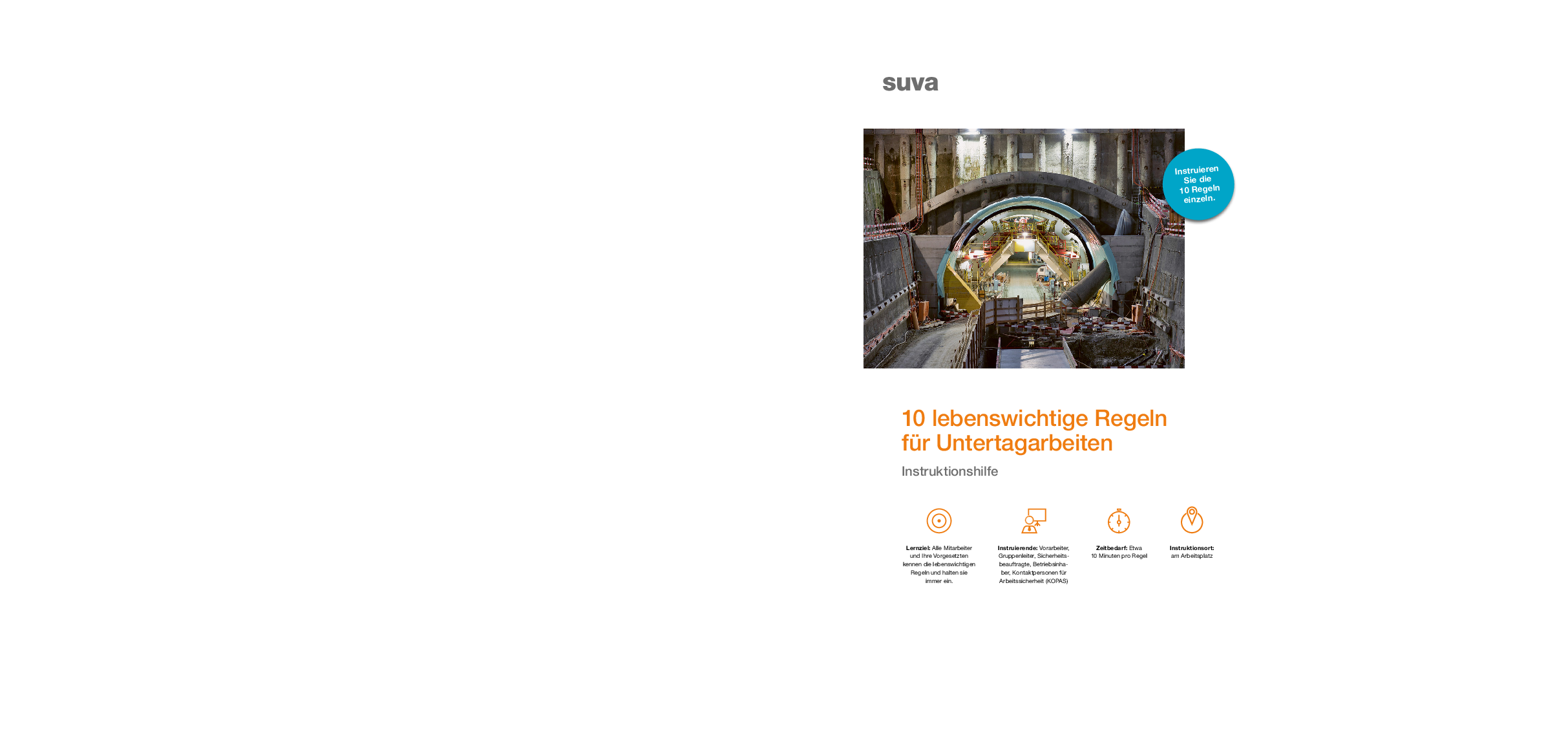 Instruktionshilfe: Lebenswichtige Regeln für unter Tage