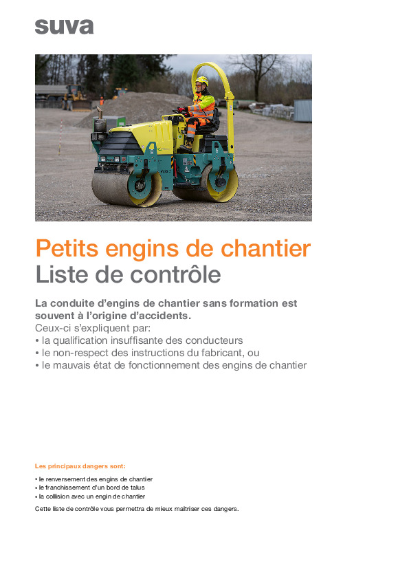 Dangers sous-estimés: les petits engins de chantier