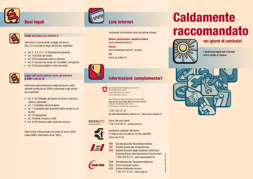 Consigli per lavorare con caldo intenso e alti livelli di ozono