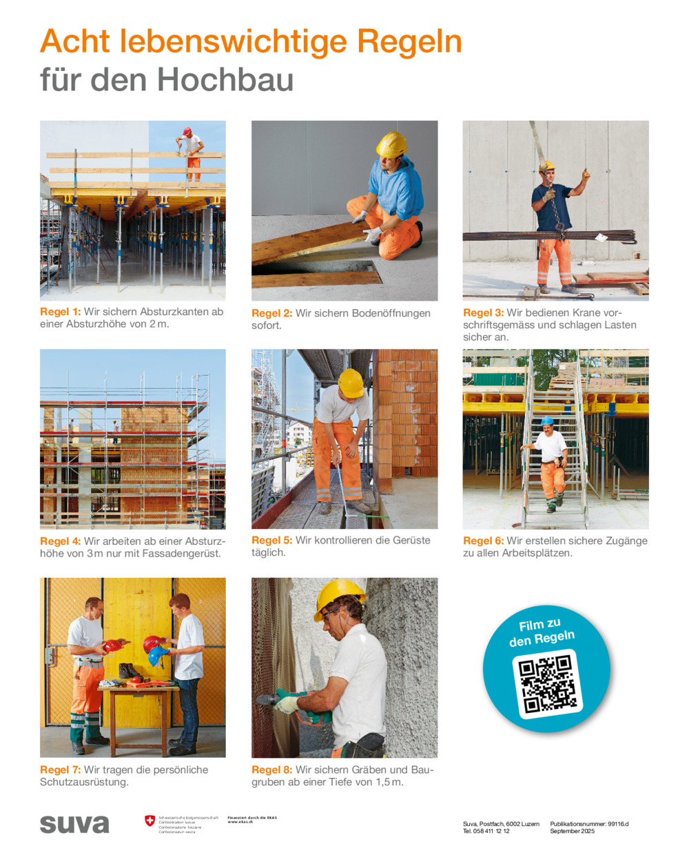 Magnetplakat: 8 lebenswichtige Regeln für den Hochbau