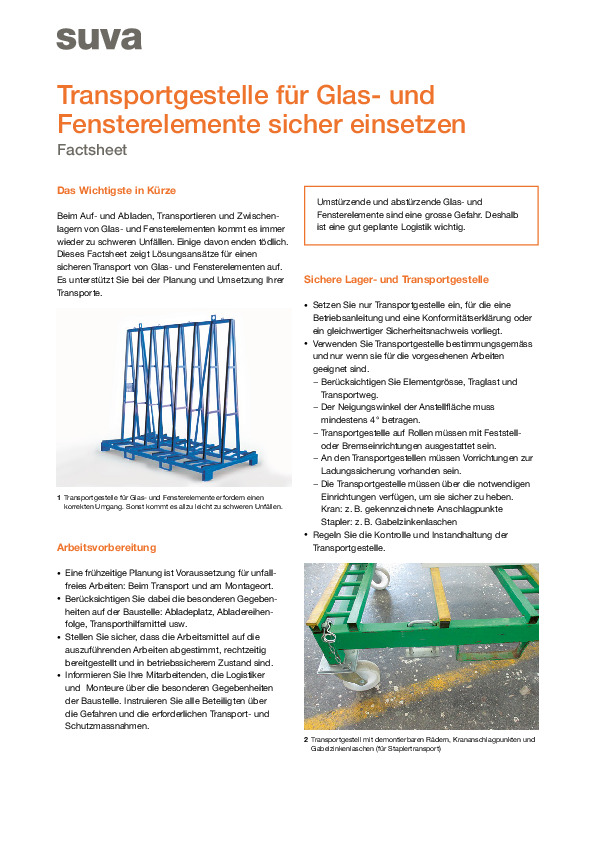 Damit der Glastransport nicht zur Gefahr wird