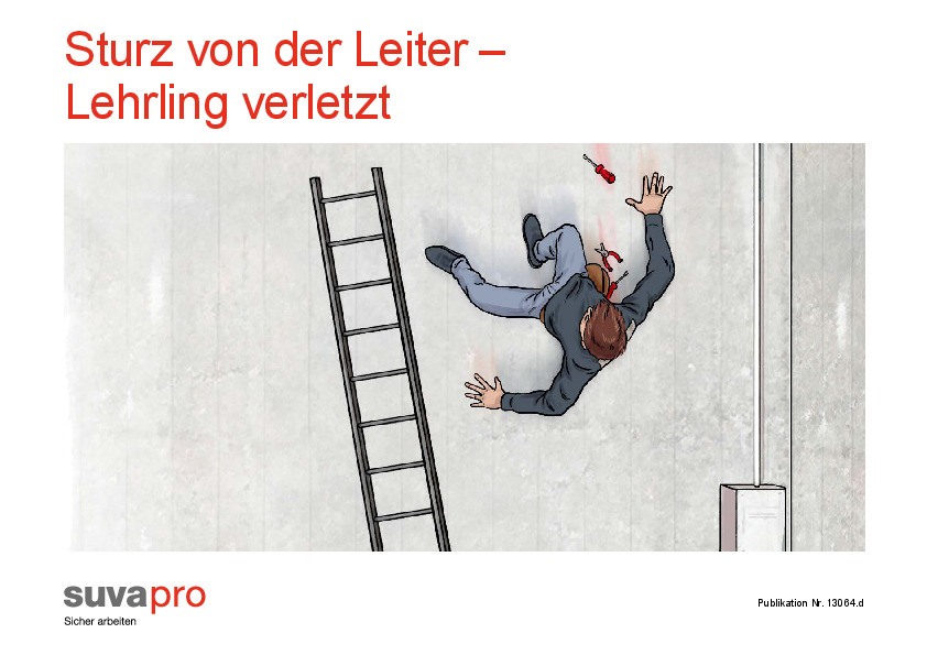 Sturz von der Leiter - Lehrling verletzt.