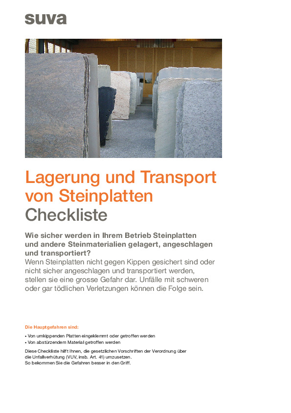 Wie sicher lagern und transportieren Sie Steinplatten?
